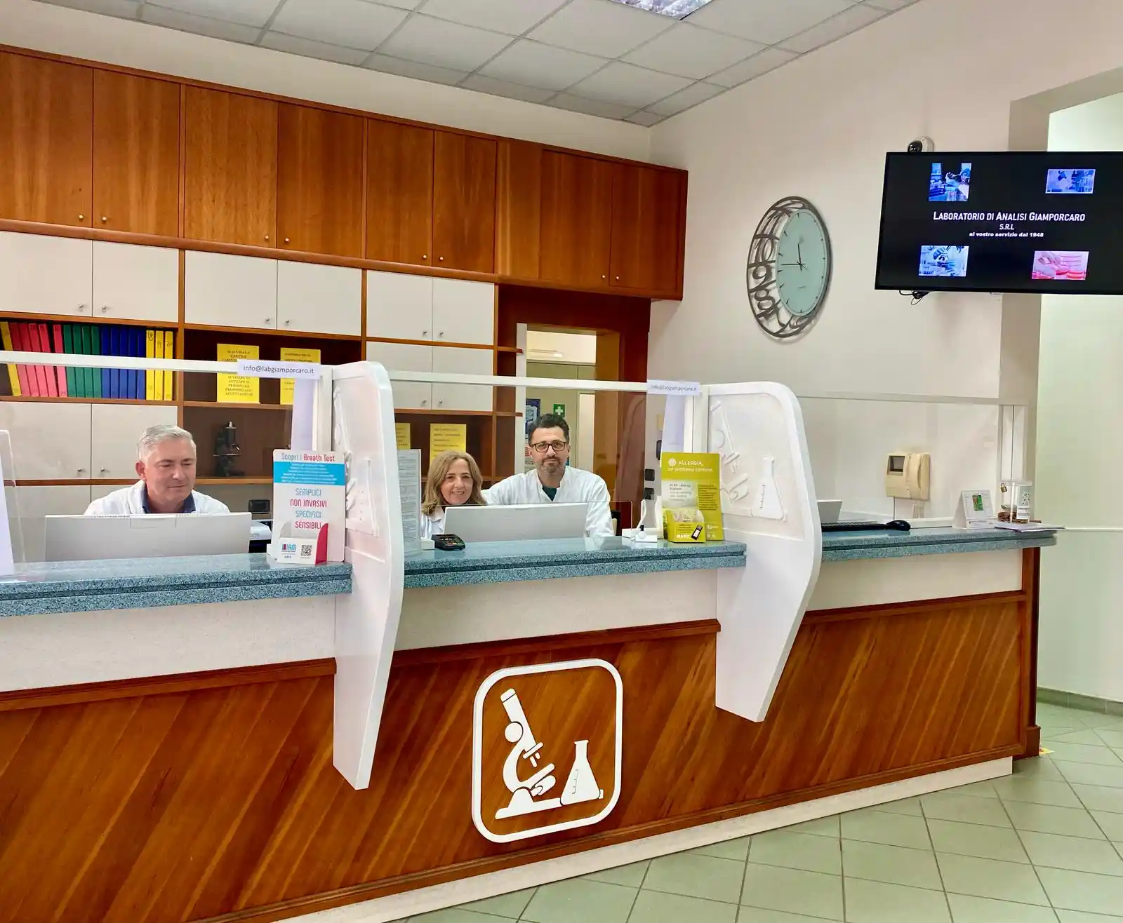 Reception del Laboratorio Analisi Cliniche Giamporcaro